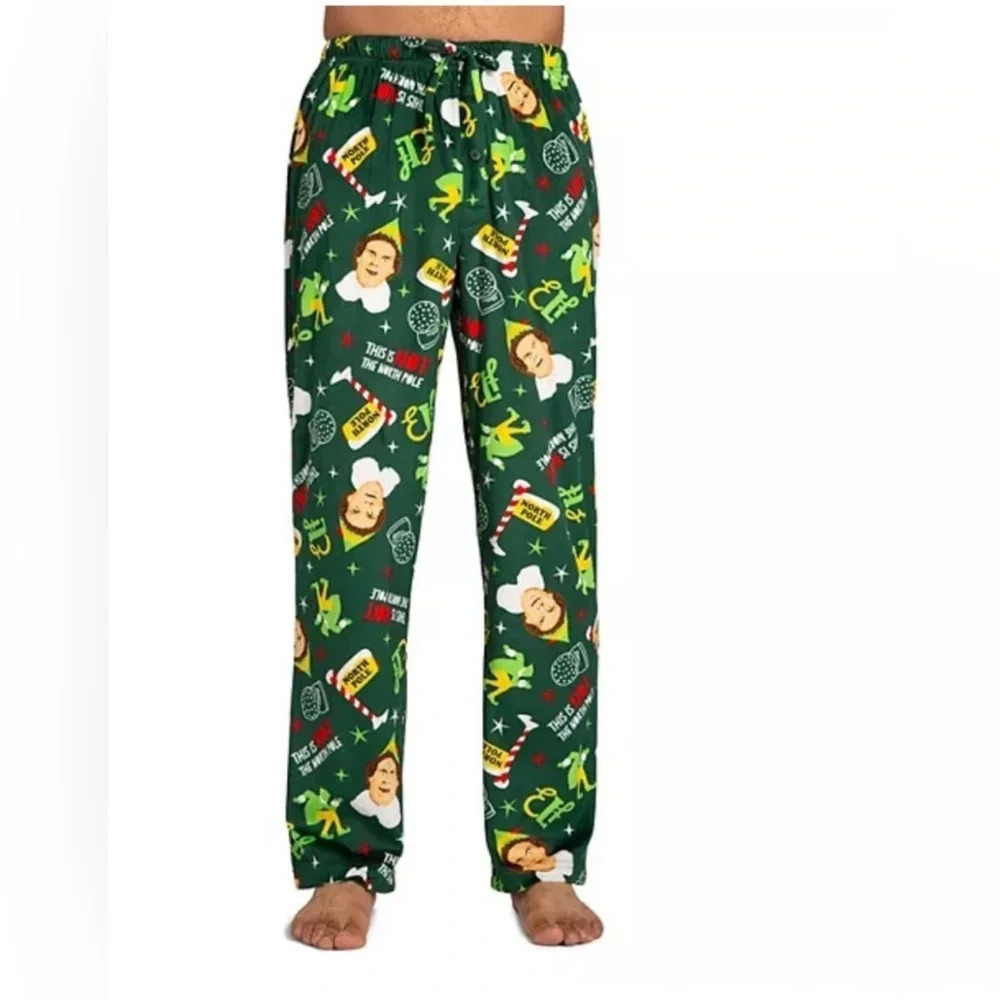 Men's Buddy the Elf Sleep Pants, Color: Elf, Size: L, NWT